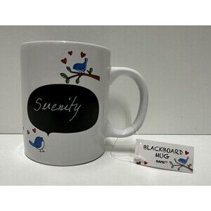 Mugz by Ganz white ceramic coffee mug with beautiful pattern and serenity print
